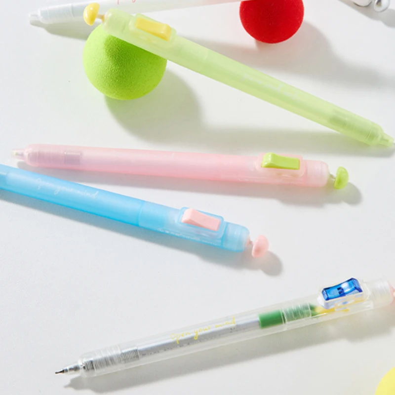 Y-1/3Pcs Relax Switch Fidget Clicker Gel Pen 0.5mm Smooth Writing Anti-Anxiety Study Tool For Exam Prep School Students & Office