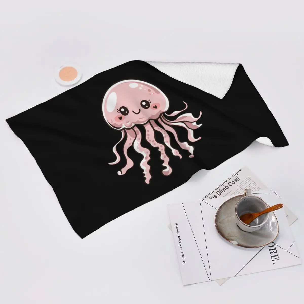 Custom Cute Jellyfish Kawaii Design Soft Face Towel Quick Dry Pool Bath Cotton Towels Absorbent