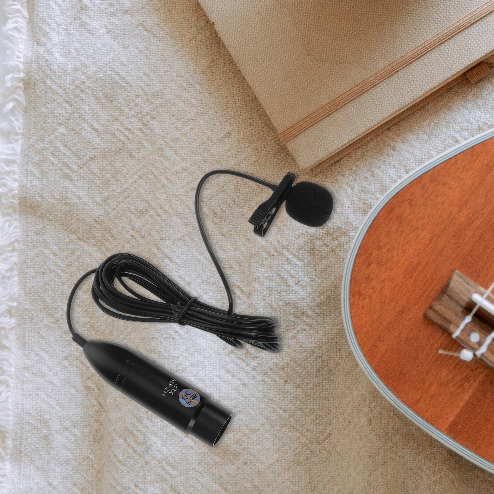

48V Three Pin Lavalier Microphone Condenser Lapel Mic Portable Collar Clip Wearable Broadcast Speech Recording