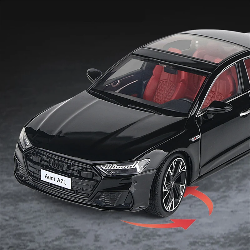 1:32 2022 AUDI A7 Alloy Car Model Diecast Metal Toy Vehicles Car Model High Simulation Sound and Light Collection Childrens Gift