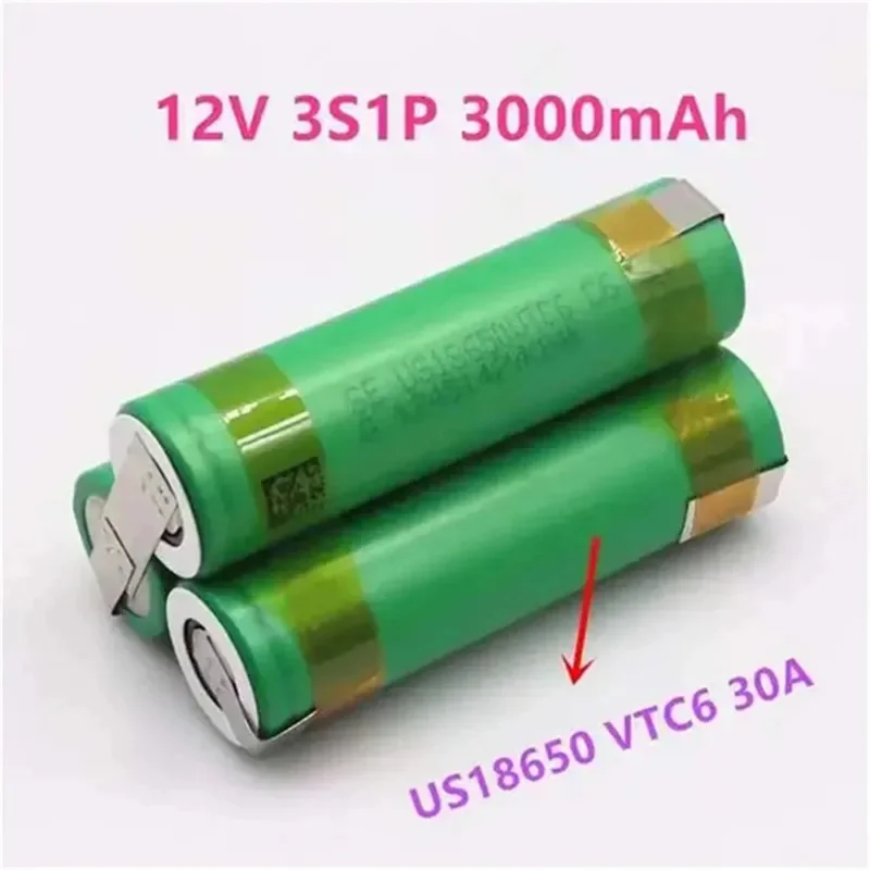 18650 VTC6 3000-6000 MAh 2S1P 3S1P 4S1P 5S1P 6S1P Large Capacity Customizable for Screwdriver Battery Pack 12V 14.4V 18V 21V