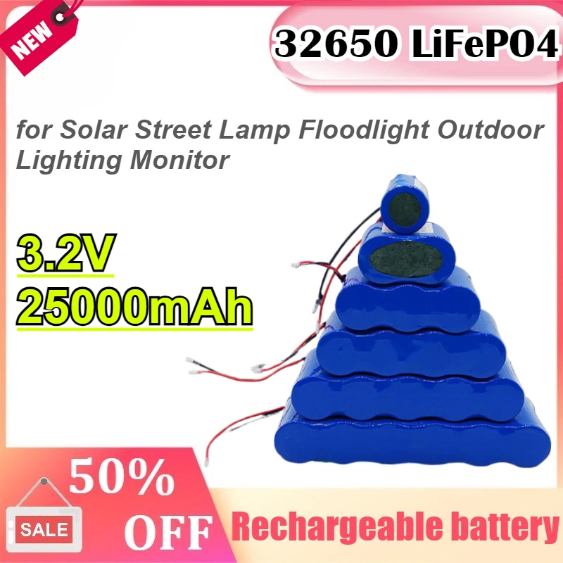 32650 بطارية 3.2 فولت بطارية ليثيوم فوسفات الحديد 60AH سعة كبيرة لمصباح الشارع الشمسي الكاشف مراقبة الإضاءة الخارجية