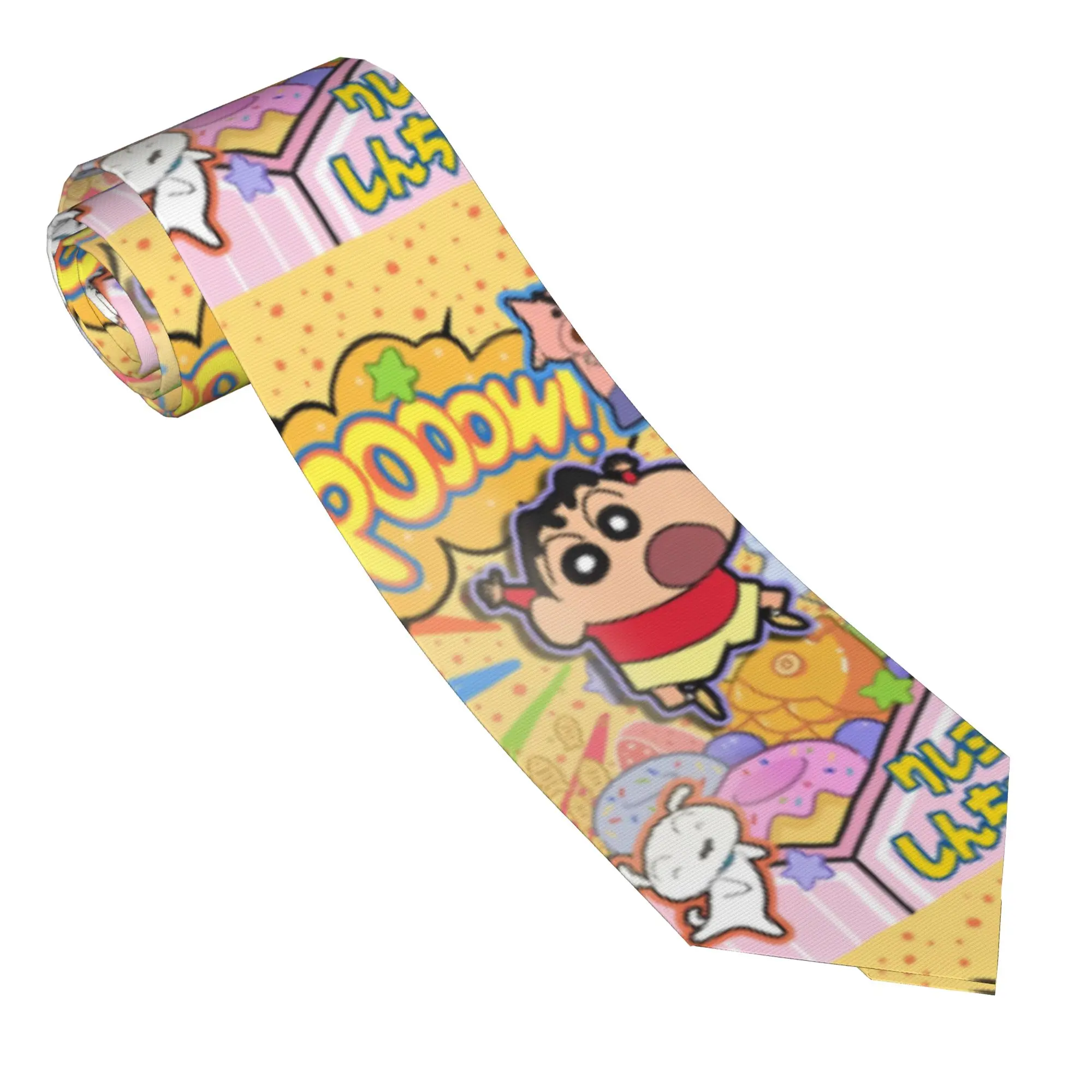 Crayon ShinChan Necktie Men Polyester 8 cm Casual Neck Ties Manga Comedy for Men Accessories Cravat Wedding Accessories Office
