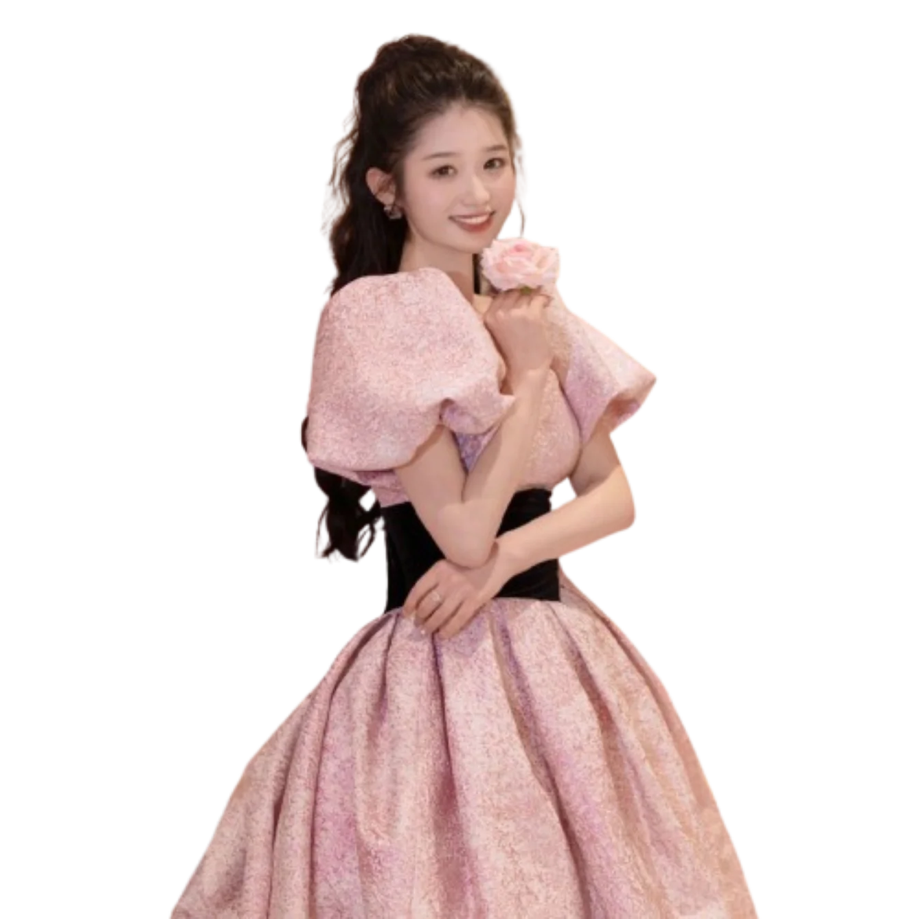 

Youth Graduation Evening Dress New Year Temperament Heavy Industry One-Shoulder Bow Bead Host Banquet Performance Party Dresses
