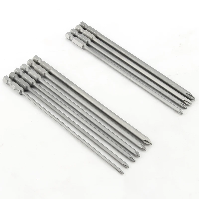 

150mm Length 10Pcs Longer Phillips electric screwdriver bit magnetic cross-headed wind drill head ph1/ph2