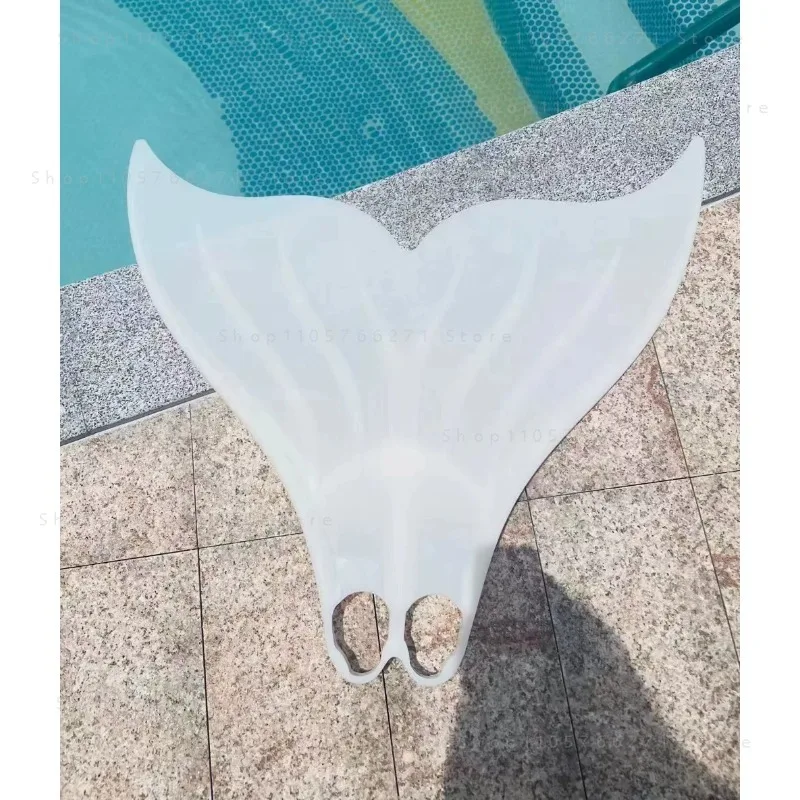 New Mermaid Fins White Silicone Single Fins Free Diving Adult Swimming Diving Training Mermaid Tail Short Fins