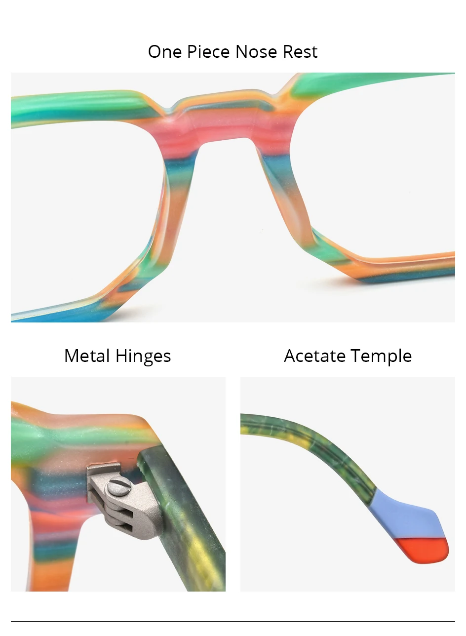 HEPIDEM Multi-Acetat-Brillengestell, Herren- und Damenmodell, Markendesign, quadratische Brille, japanische Handarbeit, Johnny Depp-Brille, 9269 – Detail 3