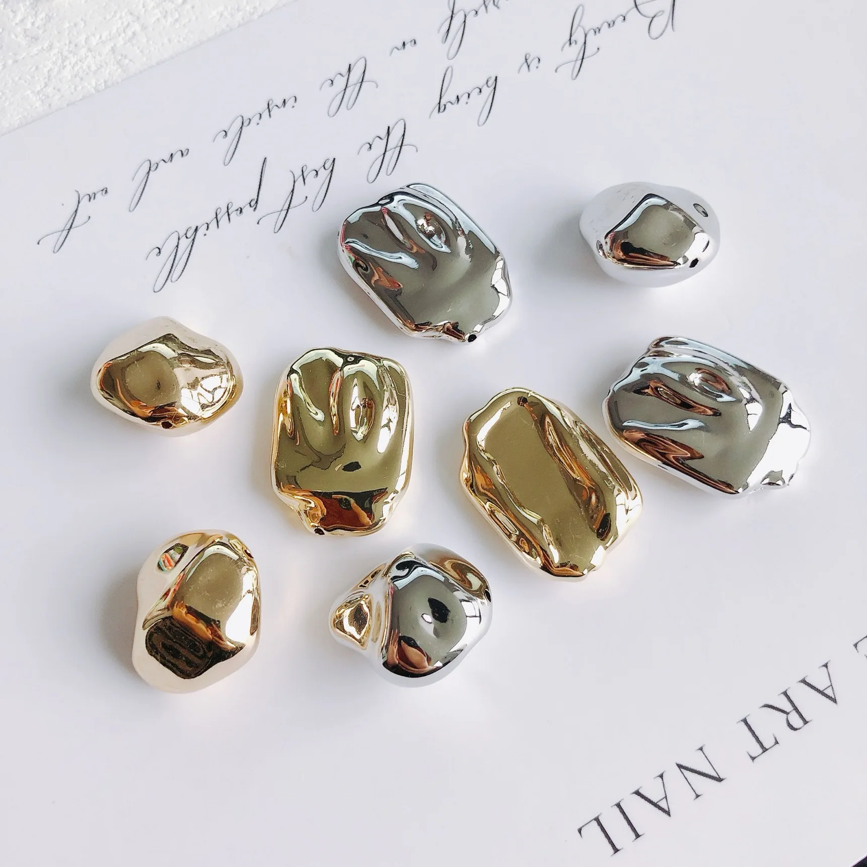 

Free shipping 50pcs/lot geometry irregular shape acrylic straight hole beads diy jewelry garment bracelet accessory