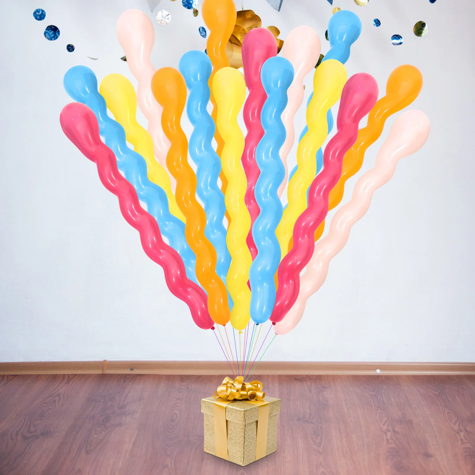 

100Pcs Latex Spiral Balloons Colorful Twisted Long Party Supplies Durable Festive Decorations Perfect for Kids and Adults