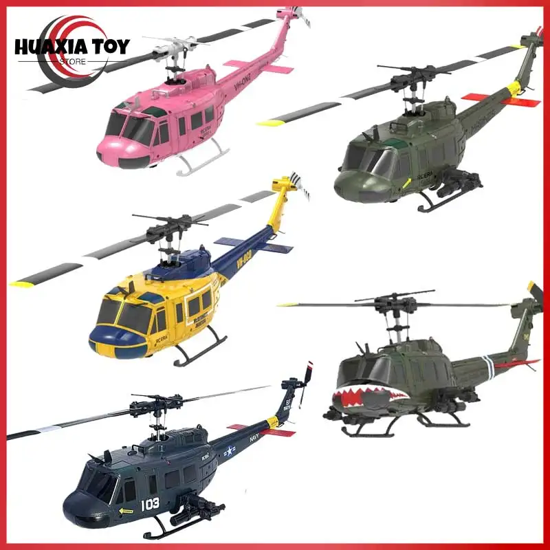 Uh-1 Huey Simulation Six Way Aileron Free Reverse Flying Stunt Electric Remote-Controlled Aircraft Model Toy Assembly