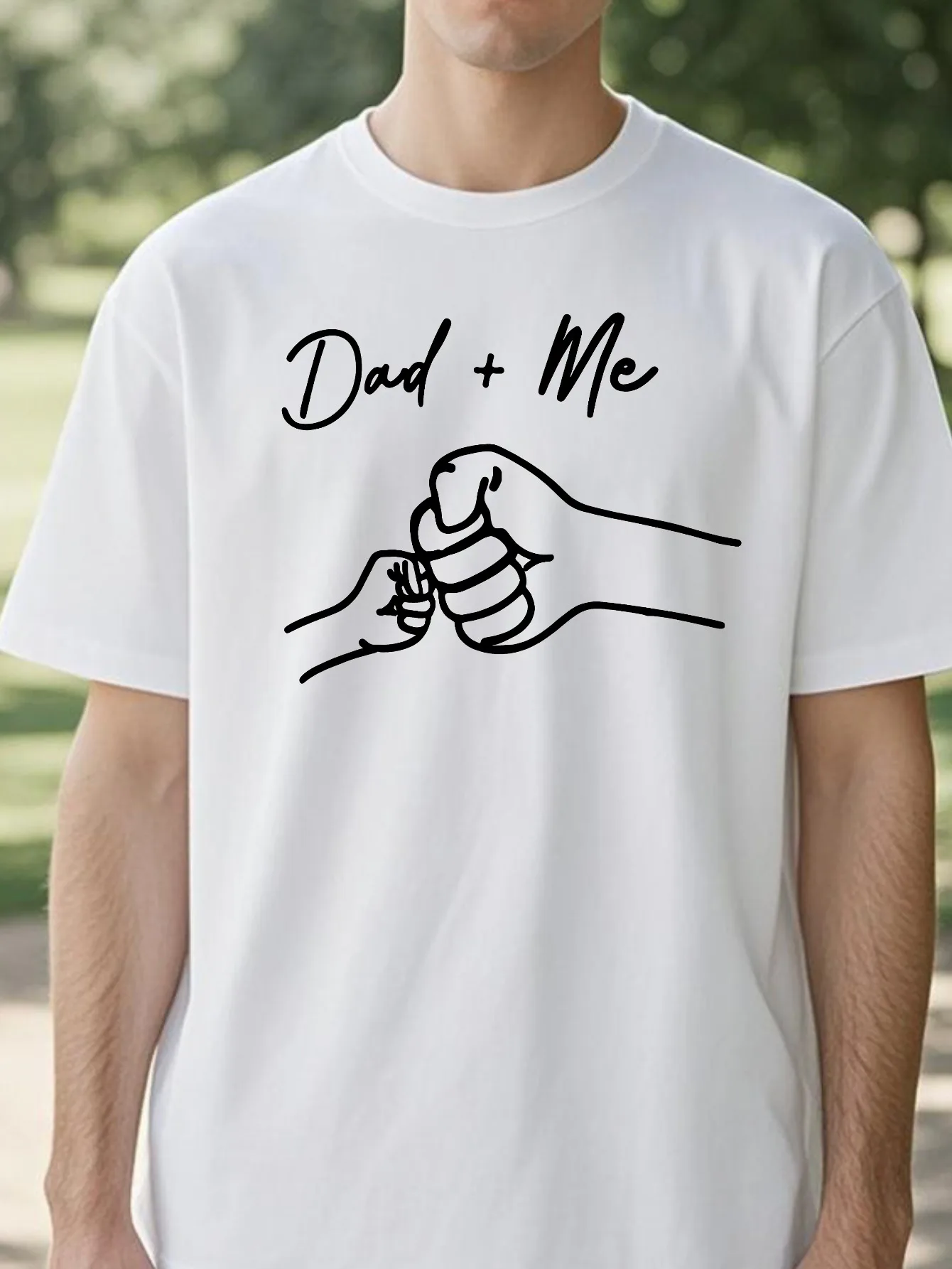 

Dad And Me Funny Father T-shirt Fashion Trend Streetwear Printed Round Neck Short Sleeve T-shirt