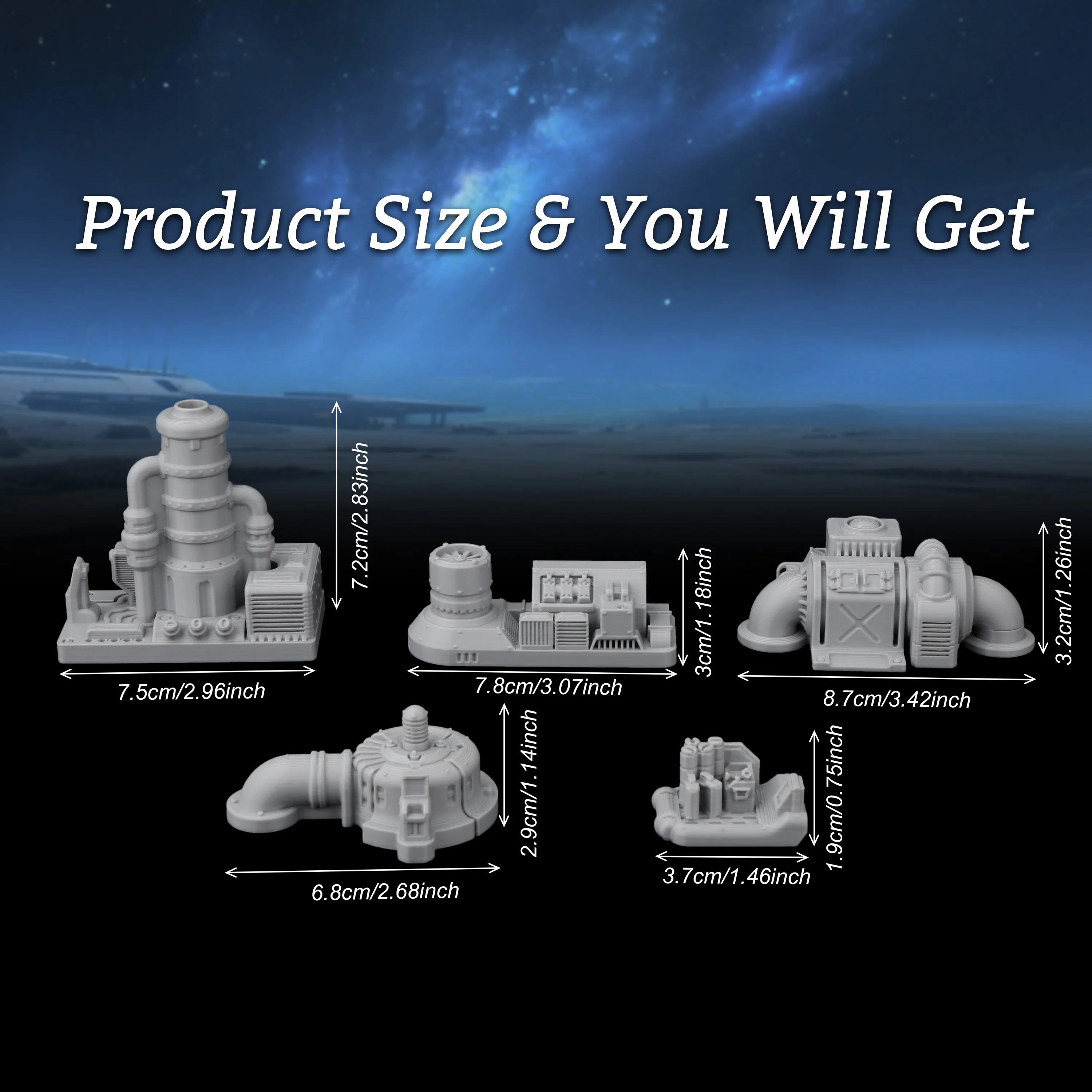 Sci-Fi Engine Room Terrain – Modular Industrial Machinery Set for Fantasy/Sci-Fi RPG, Power Units for Tabletop Gamers