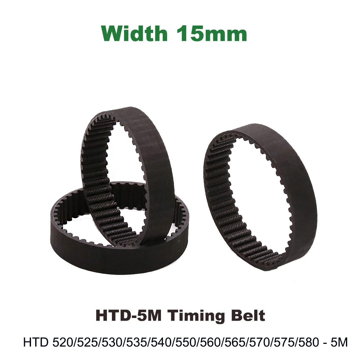 Arc Timing Belt HTD-5M Width 15mm Rubber Closed HTD5M Synchronous Pulle Length 520/525/530/535/540/550/560/565/570/575/580mm