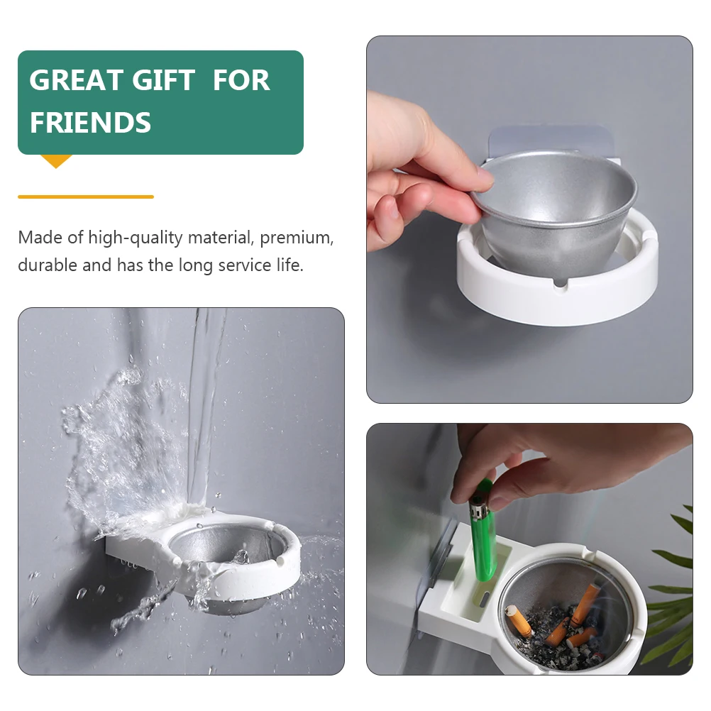 Cenicero montado en la pared, soporte para cigarrillos de acero inoxidable, Separable, sin perforaciones, fácil de instalar, hogar, oficina, Bar, Hotel, restaurante, KTV