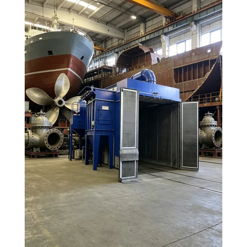 Steel Sand Blasting Booth for Agricultural Machinery 20KW Power Steel Grit Cleaning High Productivity & Easy Operation