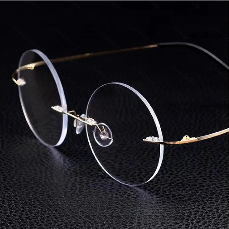 

Retro round borderless ultra light and ultra-thin reading glasses for both men and women with thin gold wire edges