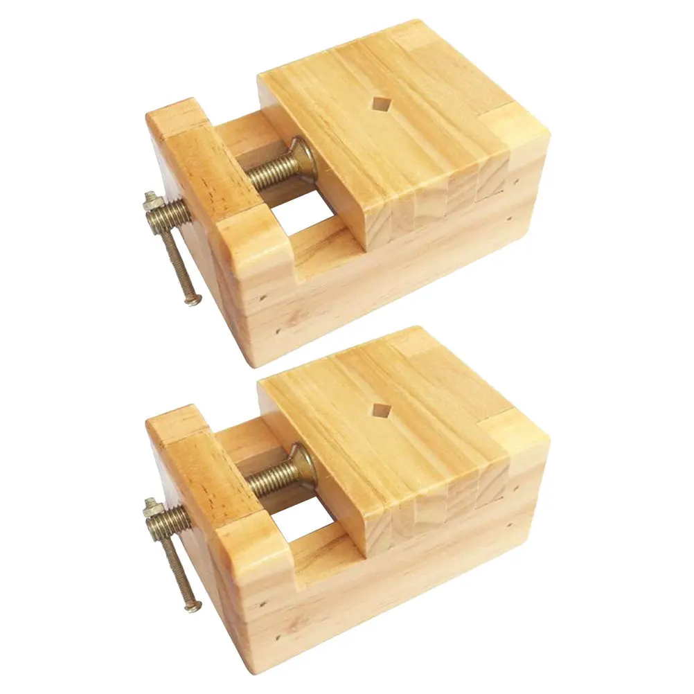 

2pcs Chinese Seal Carving Bed Pine Wood Stone Clamping Tool For Engraving Stable Tabletop Craft Diy Sculpture Stationary Clamp