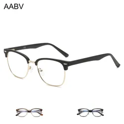 AABV Half Frame Computer Blue Light Glasses Men Women Fake Transparent Optical lenses Clear Eyeglasses 8011