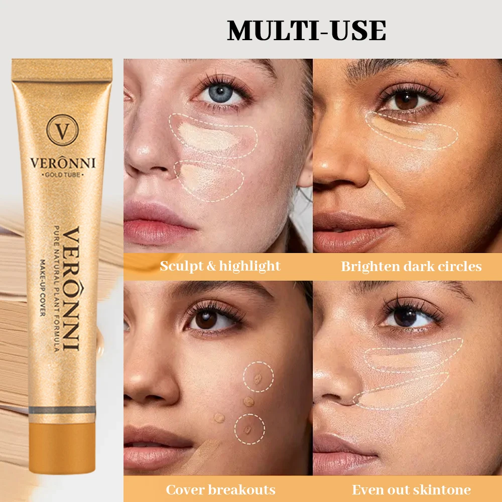 คอนซีลเลอร์ 14 สีพร้อมคอนซีลเลอร์แบบยืดหยุ่นรองพื้นชนิดน้ําให้ความชุ่มชื้นเพื่อปกปิดความหมองคล้ําฉีกขาดราง Nasolabial พับ