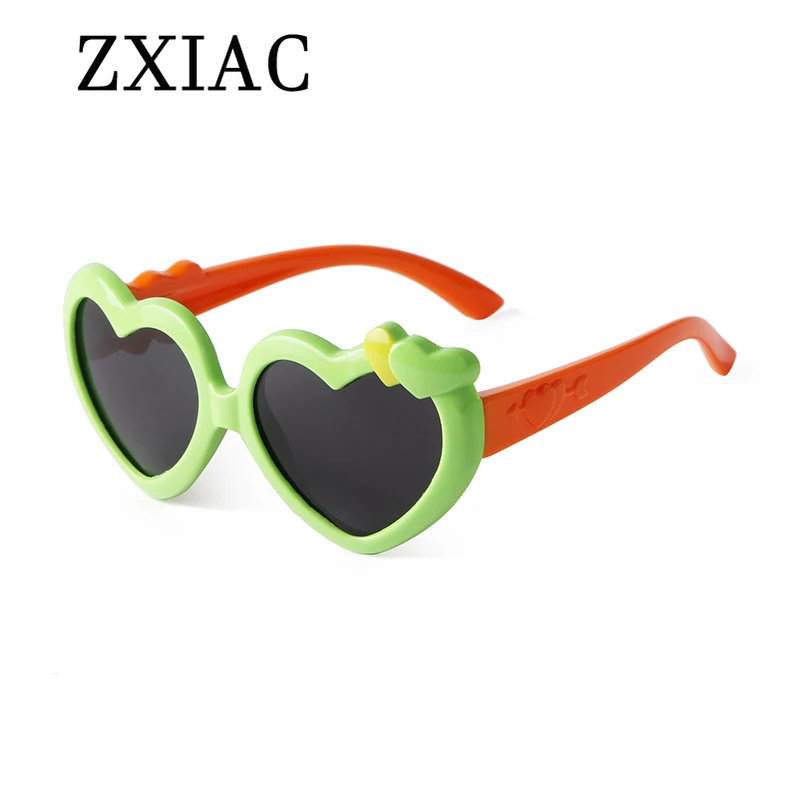 ZXIAC Cute Kids Polarzied Sunglasses Girls and Buys Glasses Shades for Baby Heart Shaped Sun Glasses Eyewear UV400 Gafas De Sol