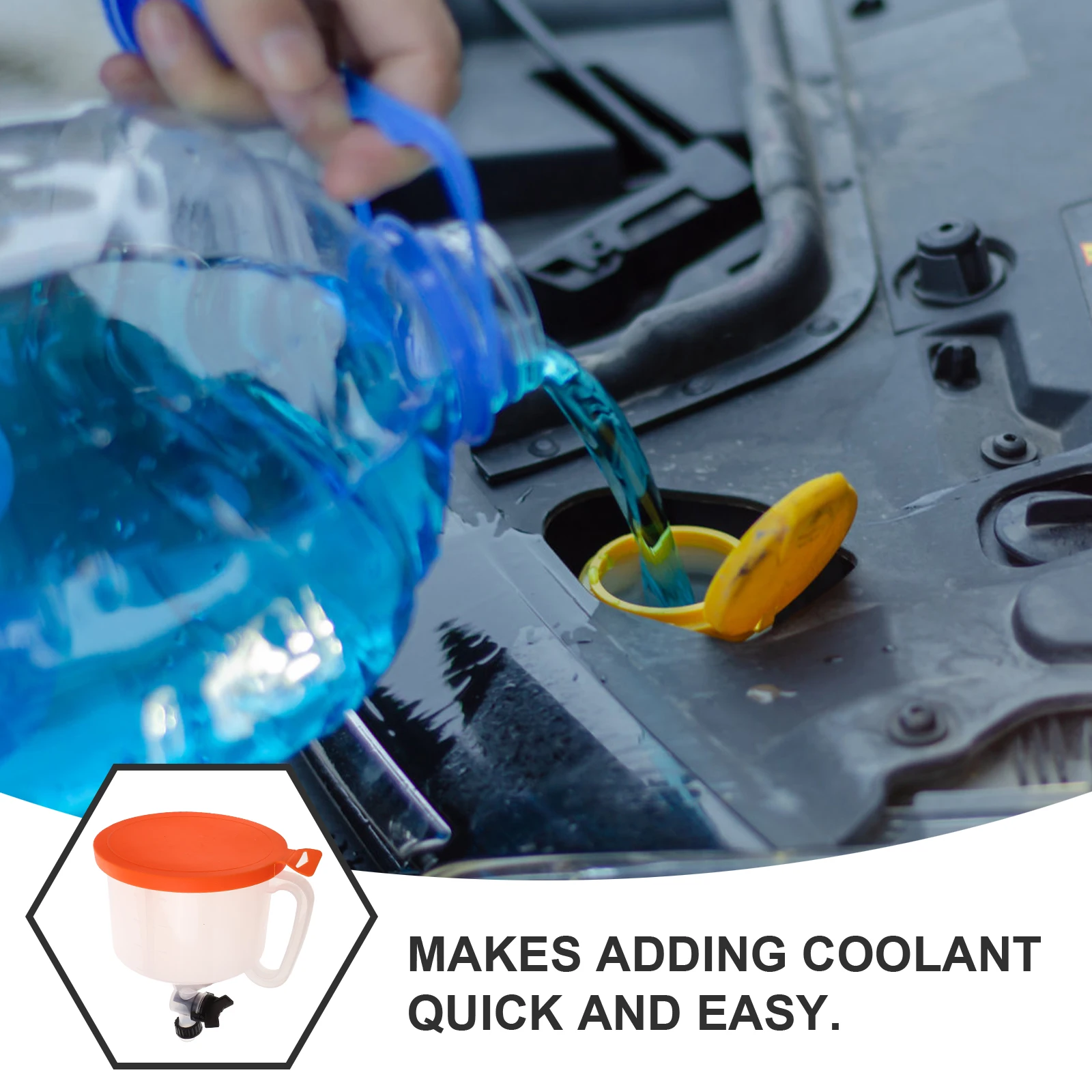 

1Set Oil Funnel Kit Cooling System Funnel Radiator Filling Tool Spill Proof Coolant Flush Kit Durable Auto Coolant Flush