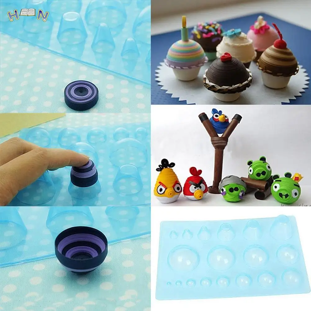 Plastic Paper Quilling Mould Half Ball Domes DIY Papers Craft Artwork Papercraft Tool Scrapbooking Decoration Kid Arts Math Set