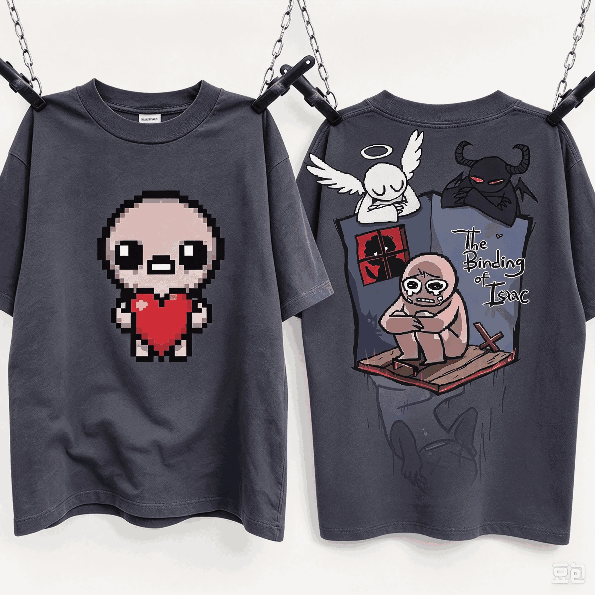 The Binding of Isaac Washed T-shirt Oversized Unisex Fashion Vintage Hip Hop Streetwear Cotton Vintage Loose Street T shirt soft