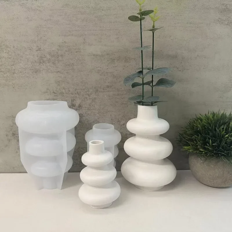 Irregular Vase Silicone Mold DIY Vase Ornament Decoration Plaster Cement Mold Crafts Home Decoration