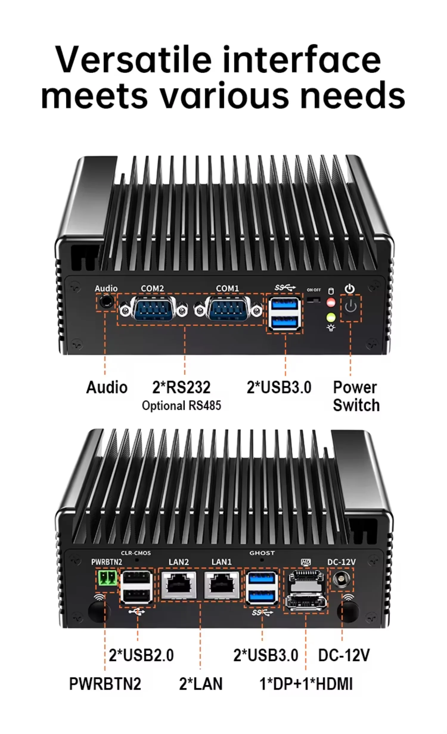Fanless Industrial IoT Mini PC Intel Core i5 8250U i7 4500U 2xGigabit LAN 2xCOM Industrial Firewall Computer Windows Home Server