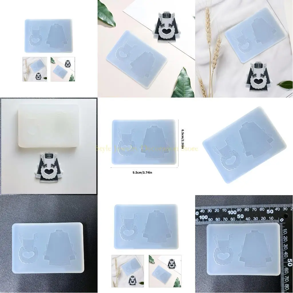 D46E Silicone Mould for Maid Styles Resin Craft Decorative Accessory Creation Handmade Jewelry Supplies