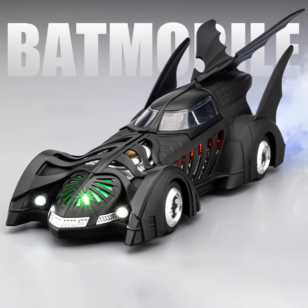 

Большой 1:18 Бэтмобиль 1995, модель автомобиля, игрушечный сплав, литой под давлением звук, свет, спрей, амортизирующие модели транспортных средств, коллекционный предмет