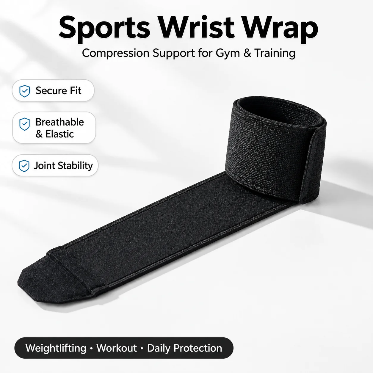 Wrist Wraps Weightlifting Support - 男女兼用、UV400カット、伸縮性のある、調整可能な、通気性の良い、捻挫防止、ウェイトリフティング用、クラシックなデザインのリストラップ（手首用サポーター）。