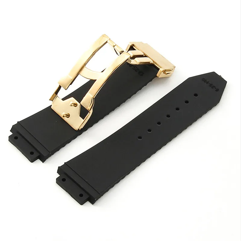 17x24mm 19x26mm Silicone Watch Strap For Hublot Yubo Big Bang  Classic Fusion Series Port Watchband Waterproof Men\'s Accessories