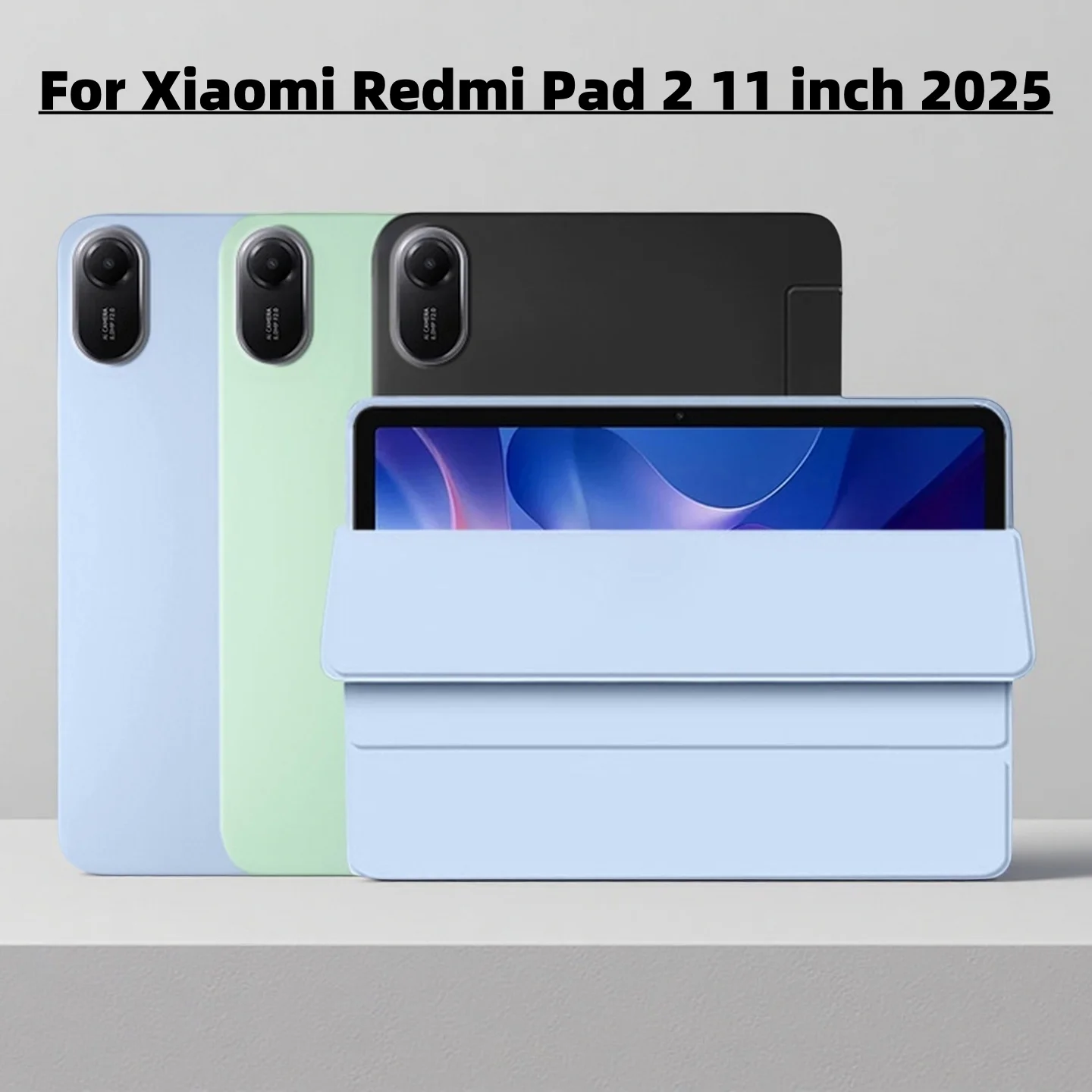 Funda For Redmi Pad 2 Case 11inch 2025 Tri-Folded Magnetic Stand Smart Tablets Cover TPU Soft Back Cover Auto Sleep/Wake up