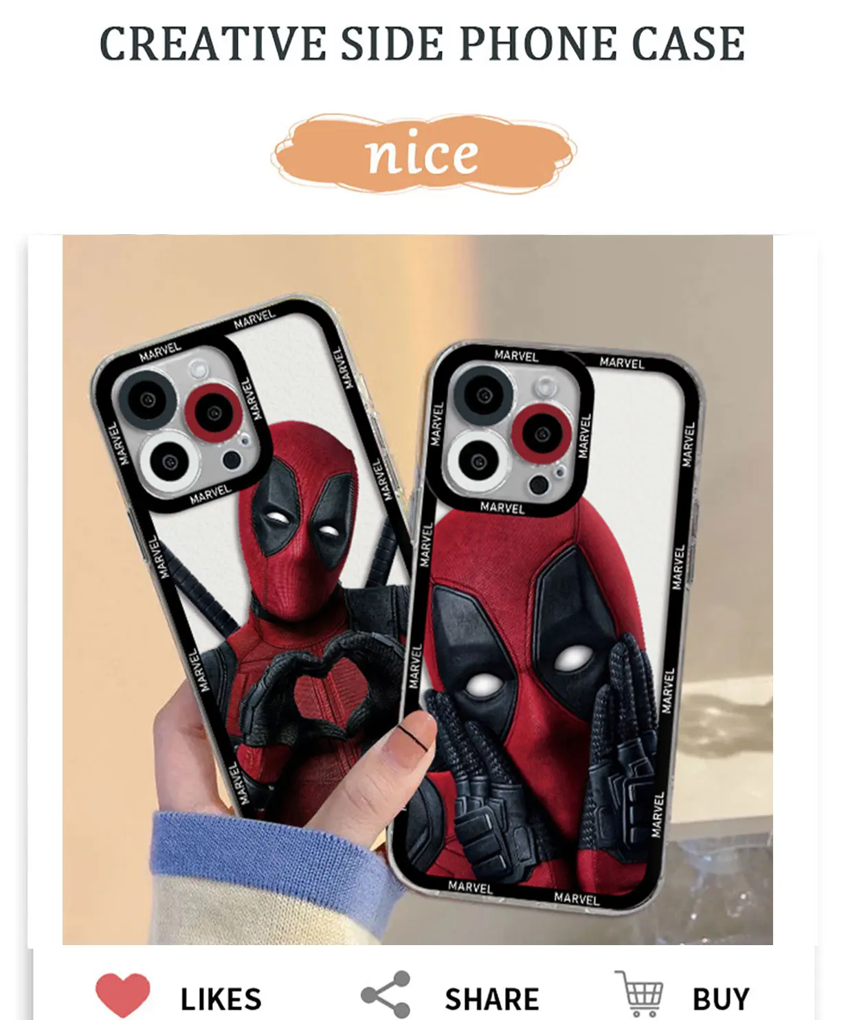 Marvel Deadpool Clear Case For Samsung A73 A72 A71 A53 A52 A51 A50 A42 A32 A30 A23 A22 A13 A12 A11 A35 A55 5G