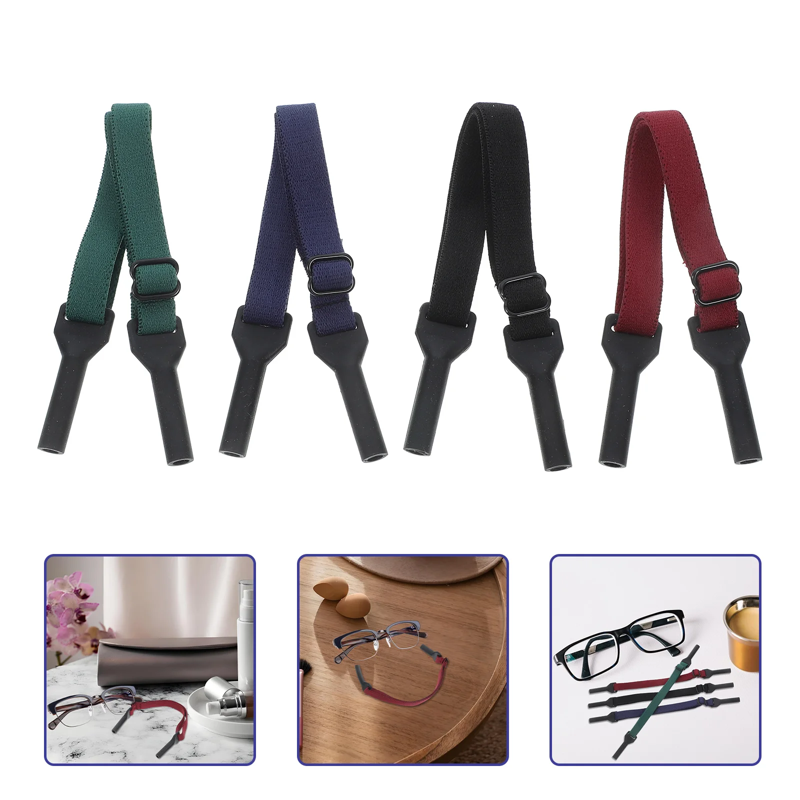 

4 Pcs Non-slip Glasses Rope Eye Holder Around Neck Eyeglass Ear Grips Chain for Adjustable Strap Holders Straps