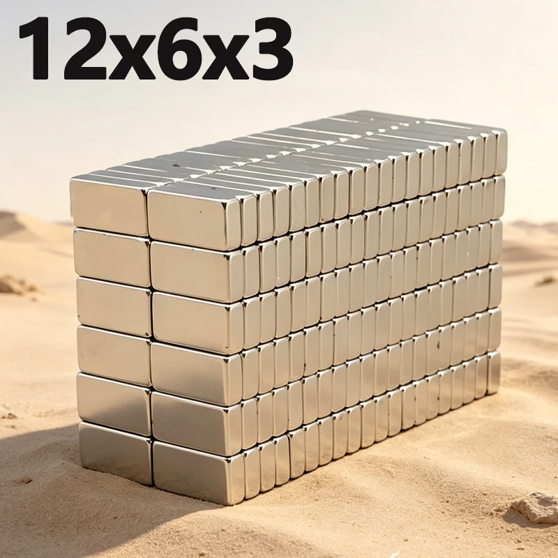 10-100pcs 12x6x3mm Magnet N35 NdfeB Permanent Magnetic Imanes Square Shape Strong Neodymium Magnet 12*6*3mm Accessory