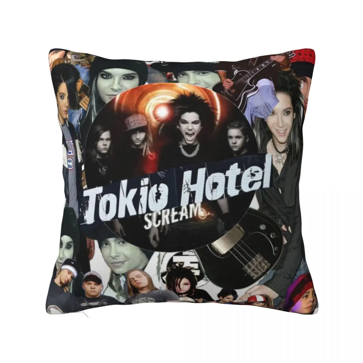 Tokio Hotel Collage Pillow Case German Rock Cushion Cover Custom Polyester Decor Throw Pillow Case Cover for Living Room 40*40cm