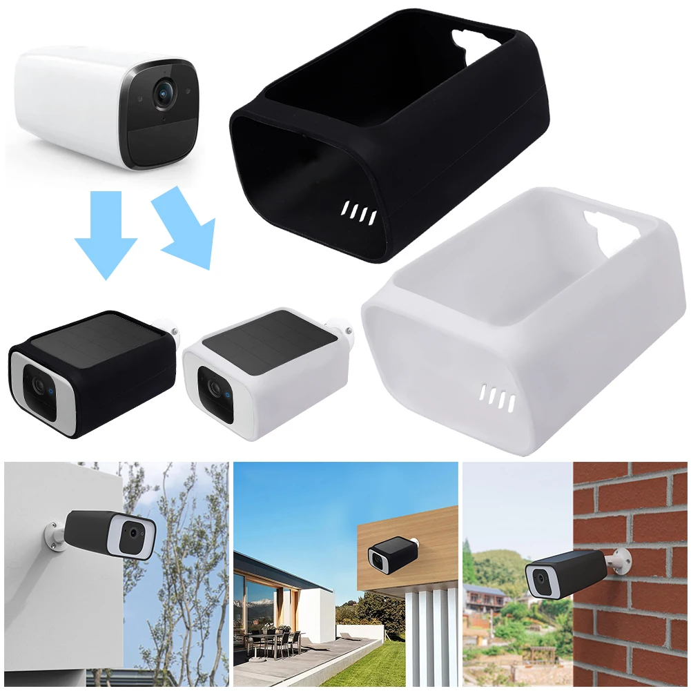 Silicone Cover Skin Weather-Resistant Camera Cover Protective Casing Protector Case for Eufy  Outdoor SoloCam S230(S40)