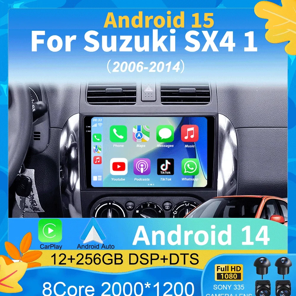 

Android 15 For Suzuki SX4 2006 2007 2008 2009 2010 2011 2012 2 Din BT Car Radio Stereo Multimedia Video Player Navigaion Carplay