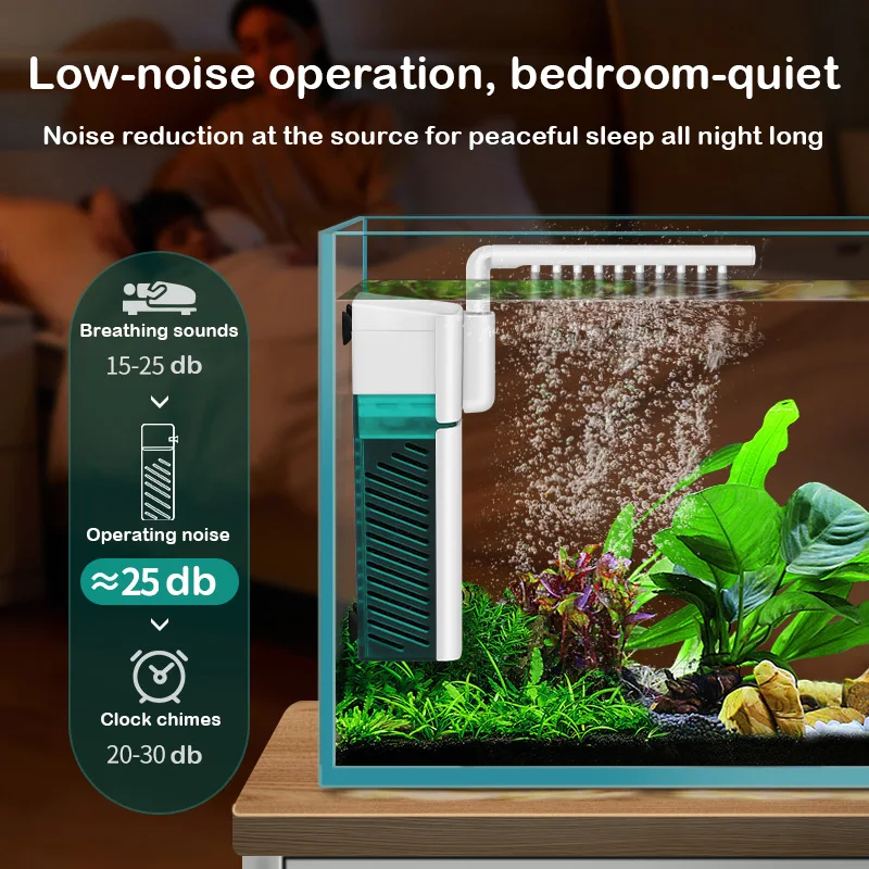فلتر خزان الأسماك دورة تنقية المياه 3 في 1 خزان الأسماك السلحفاة مضخة الأكسجين الترشيح كتم 220-240 فولت