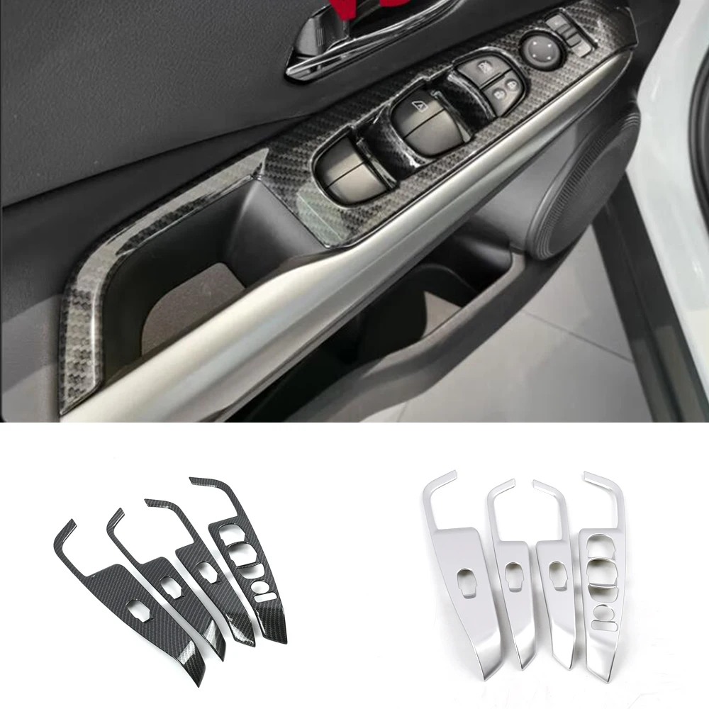 

For Nissan Kicks 2017-2021ABS Matte/Carbon LHD Door Window glass Lift Control Switch Panel Cover Trim Car-Styling Accessories