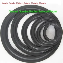 2pcs/lot  4 5 6.5 8 10 12 inch Black Speaker Rubber Surround Repair, General Folding Ring Edge DIY Speaker Subwoofer Accessories