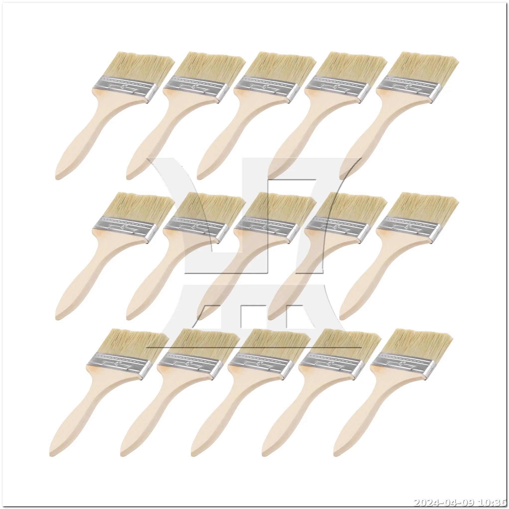 

BQLZR 15PCS Craft Chip Paint Brushes with Wooden Handle Home Decration 4 Inch