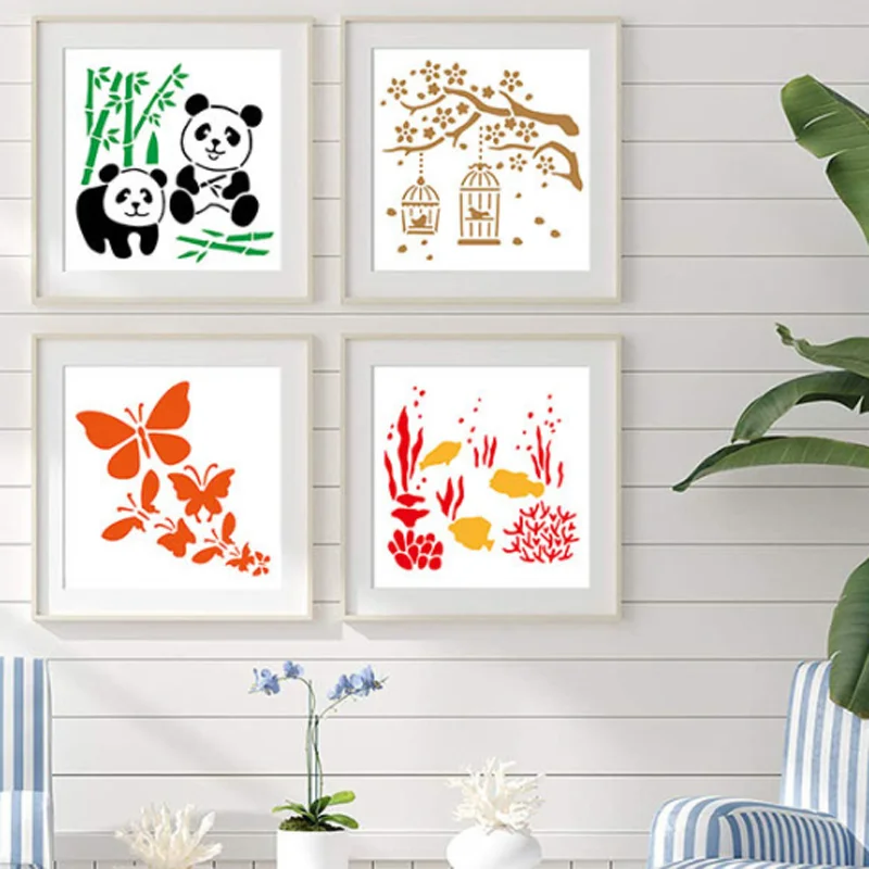 12 шт., трафареты для стен