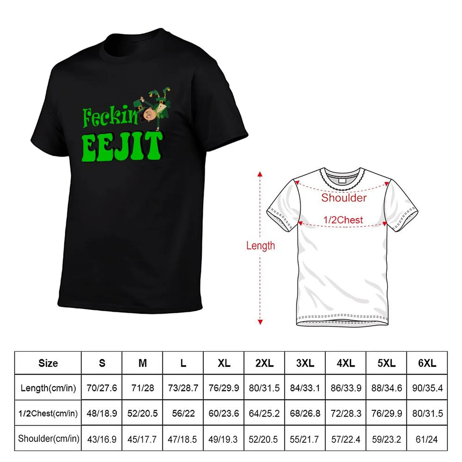 Feckin Eejit funny Irish St Patricks T-Shirt t shirts cotton 100% t shirts for man graphic vintage