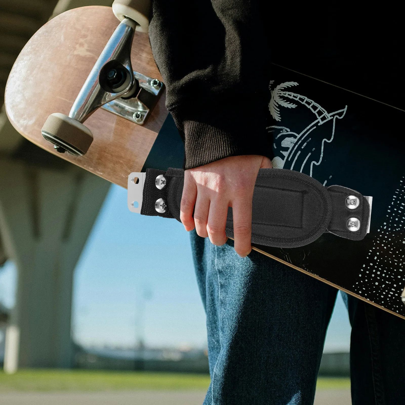 

1 Pair Skateboard Foot Strap Adjustable Nylon Alloy Stable Foot Band for Electric Skateboard Kiteboarding Offroad Use