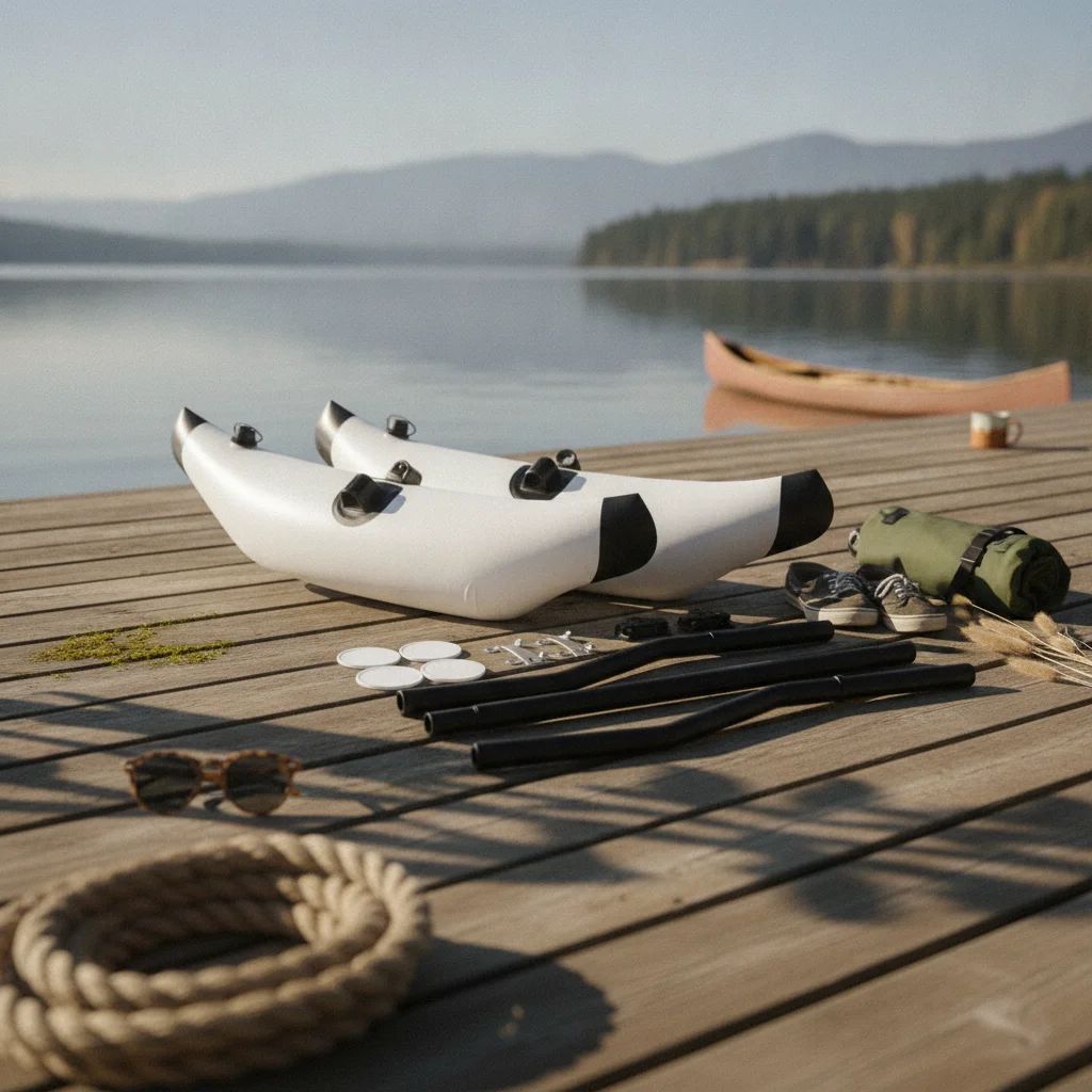 Inflatable Kayak Outrigger Kit Repair Patches Kayak Stabilizer Outrigger Paddling Craft Stabilizer Kit Easy to Install Boat