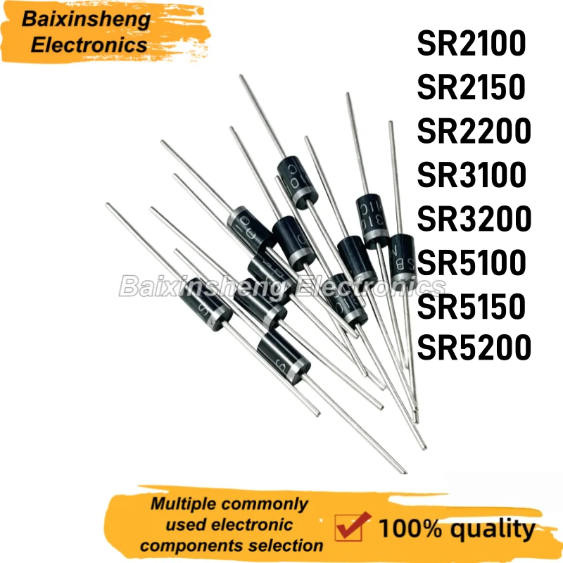 20PCS SR2100 SR2150 SR2200 SR3100 SR3200 SR5100 SR5150 SR5200 DO-27 Schottky Diode