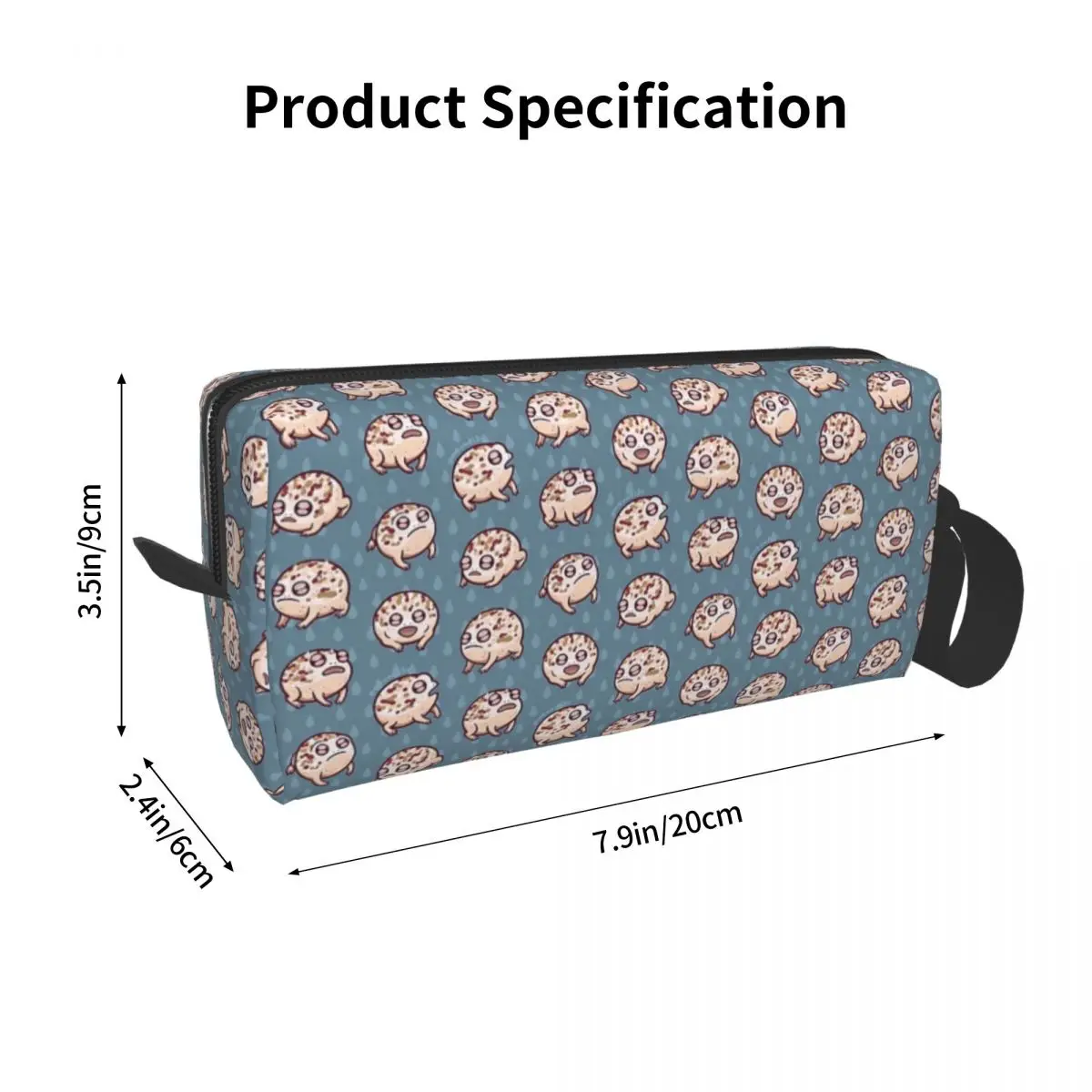 Desert Rain Frog Makeup Bag Cosmetic Organizer Storage Dopp Kit Toiletry Cosmetic Bag for Women Beauty Travel Pencil Case